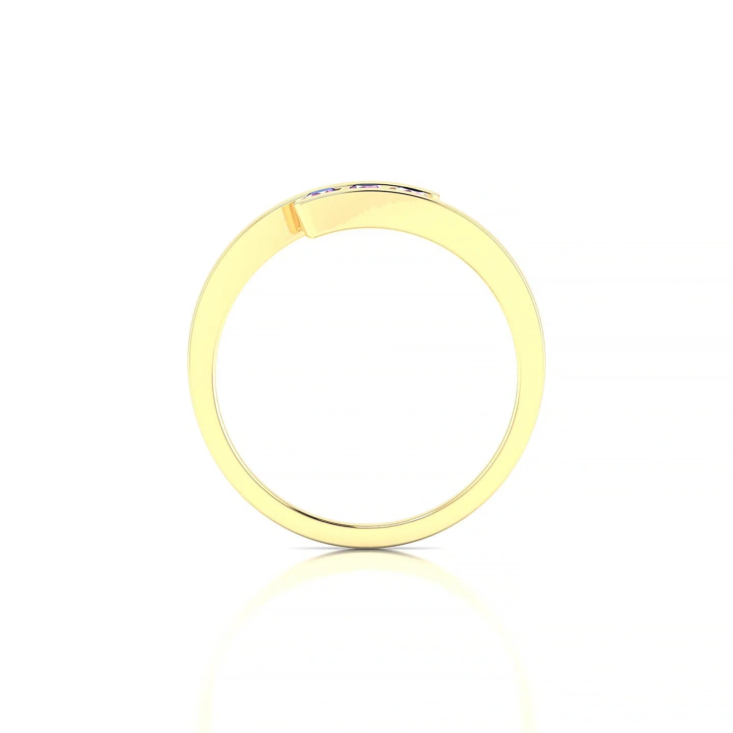 Flow | 18k Yellow Gold 2.5 mm Round Pink Sapphire Ring