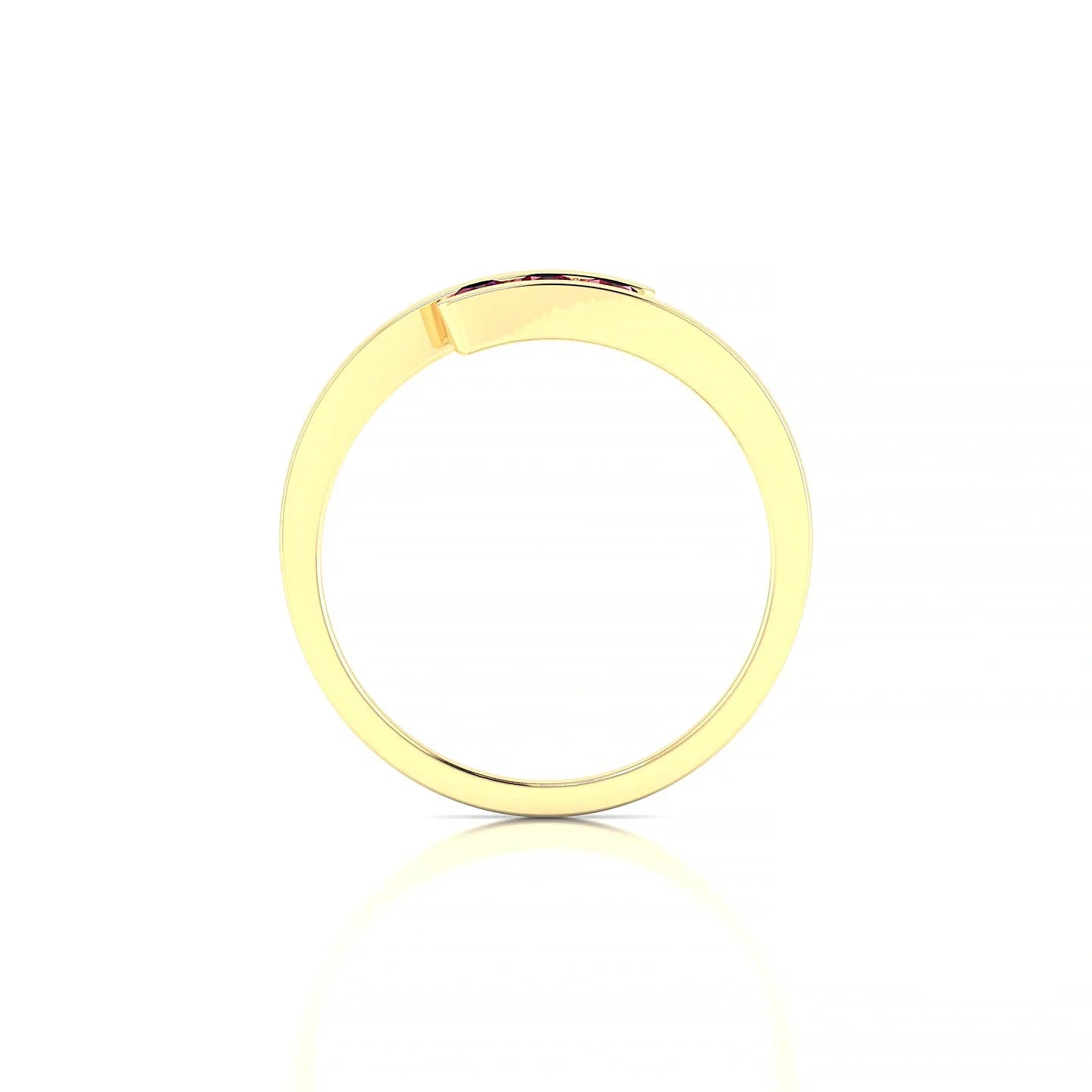 Flow | 18k Yellow Gold 2.5 mm Round Ruby Ring