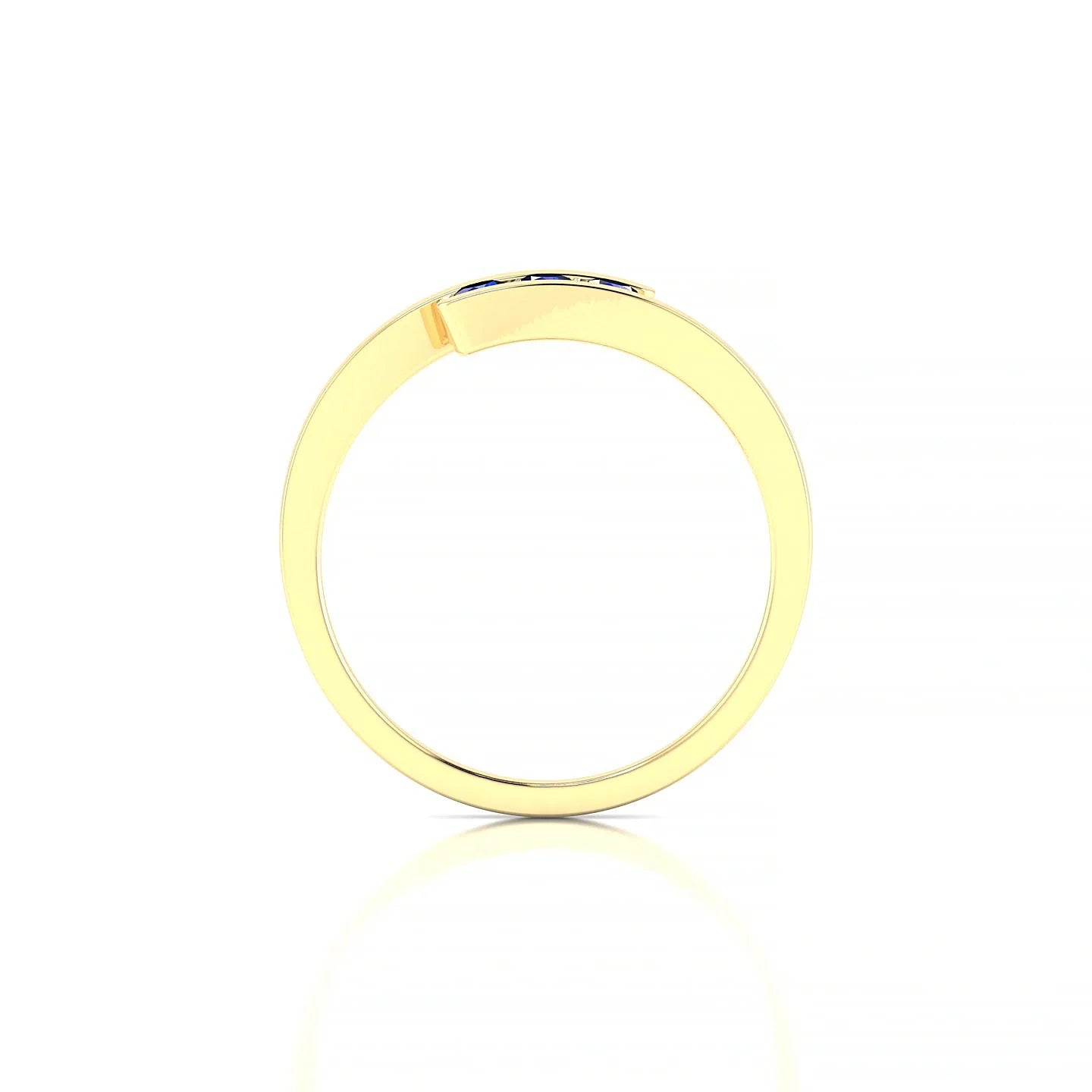 Flow | 18k Yellow Gold 2.5 mm Round Sapphire Ring