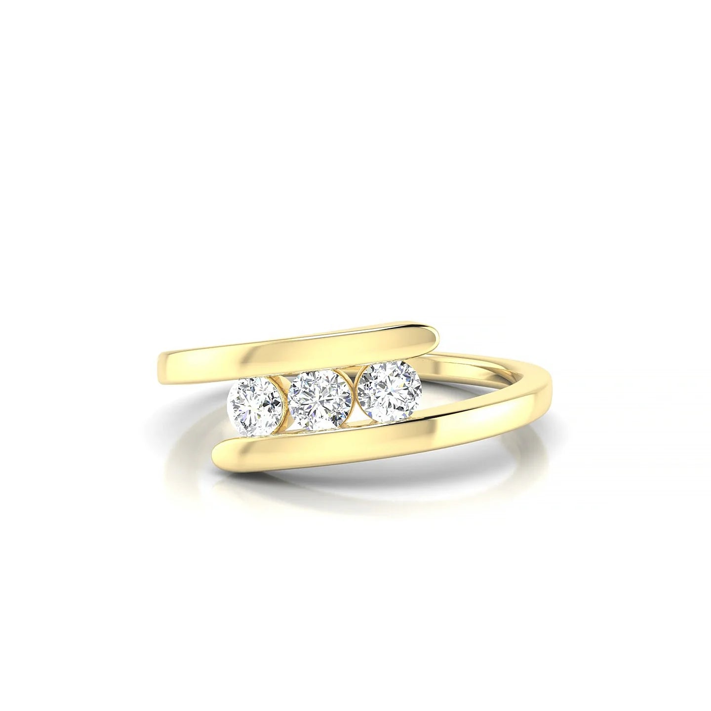 Flow | 18k Yellow Gold 3 mm Round Diamond Ring