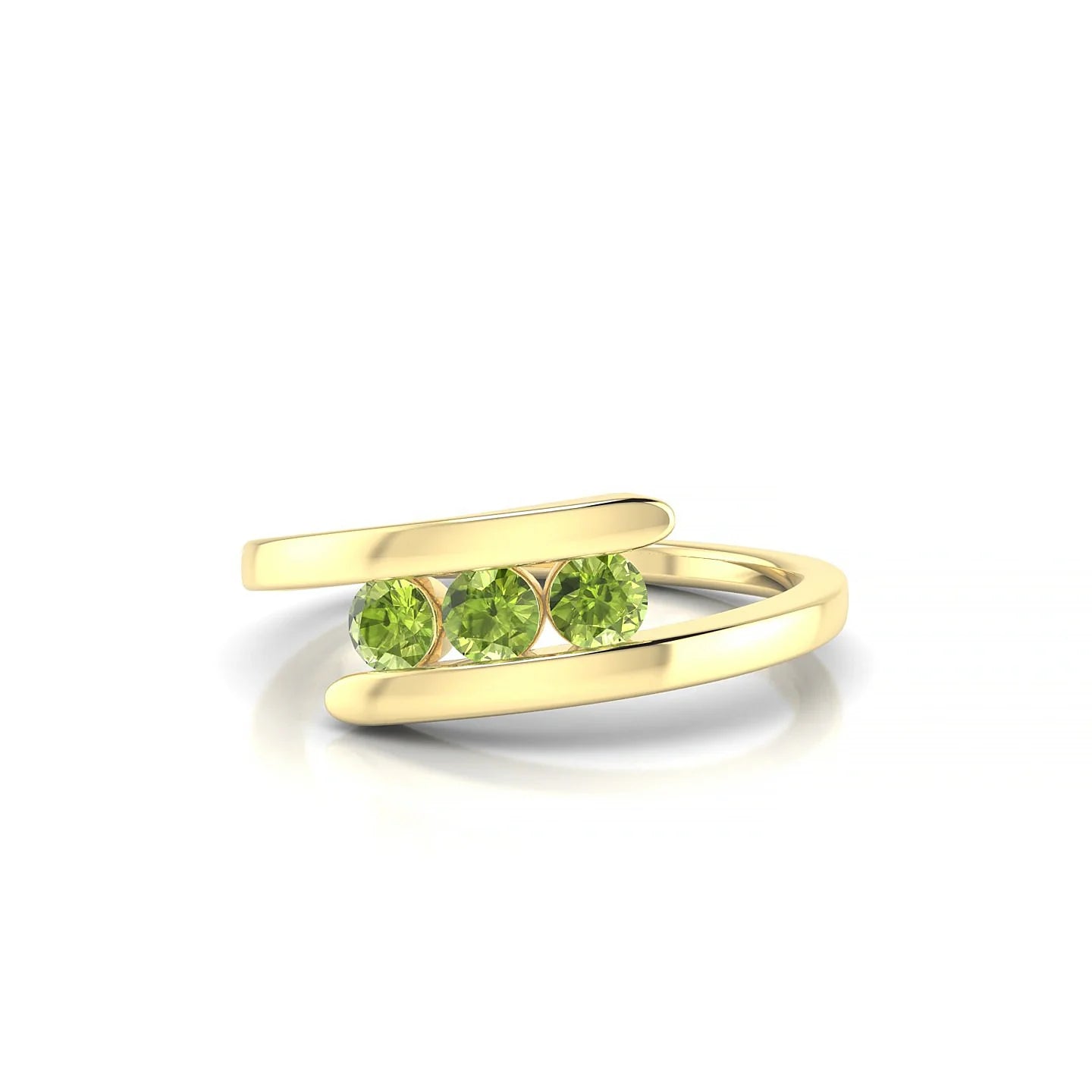 Flow | 18k Yellow Gold 3 mm Round Peridot Ring