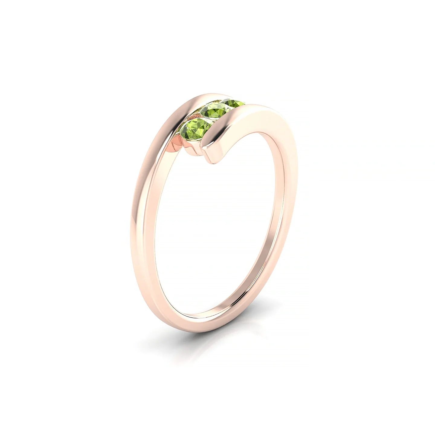 Flow | 18k Rose Gold 3 mm Round Peridot Ring