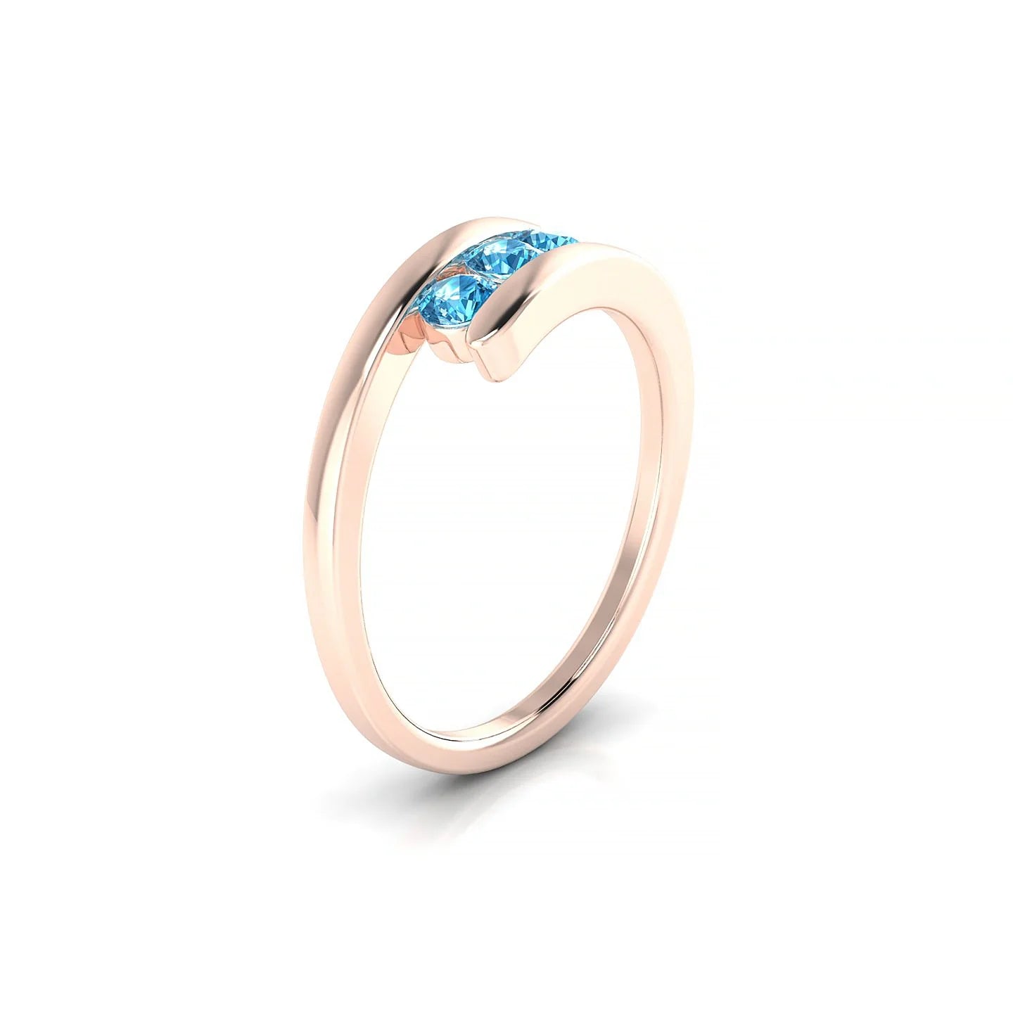 Flow | 18k Rose Gold 3 mm Round Topaz Ring