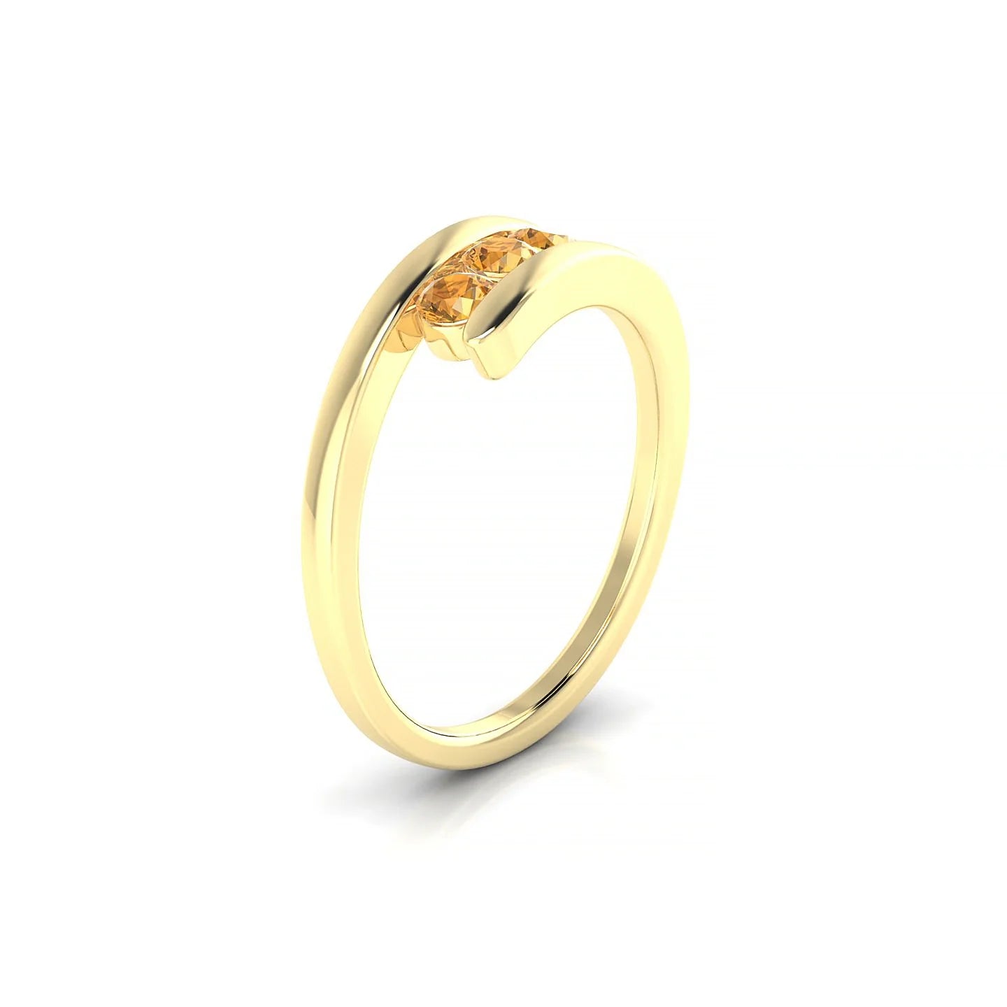 Flow | 18k Yellow Gold 3 mm Round Citrine Ring