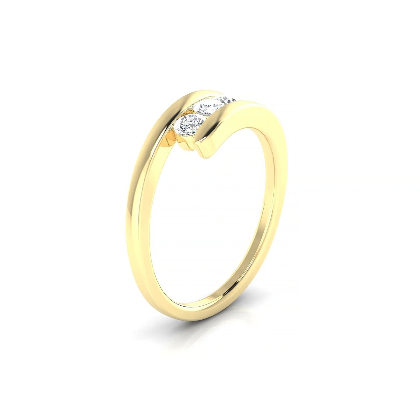 Flow | 18k Yellow Gold 3 mm Round Diamond Ring