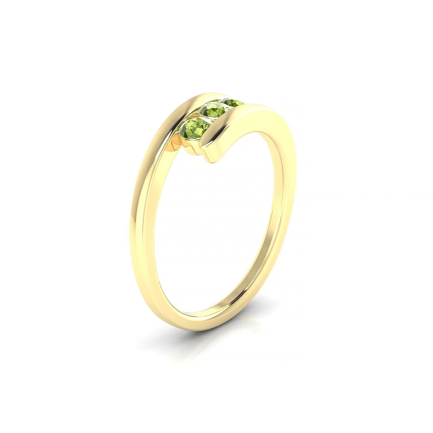 Flow | 18k Yellow Gold 3 mm Round Peridot Ring