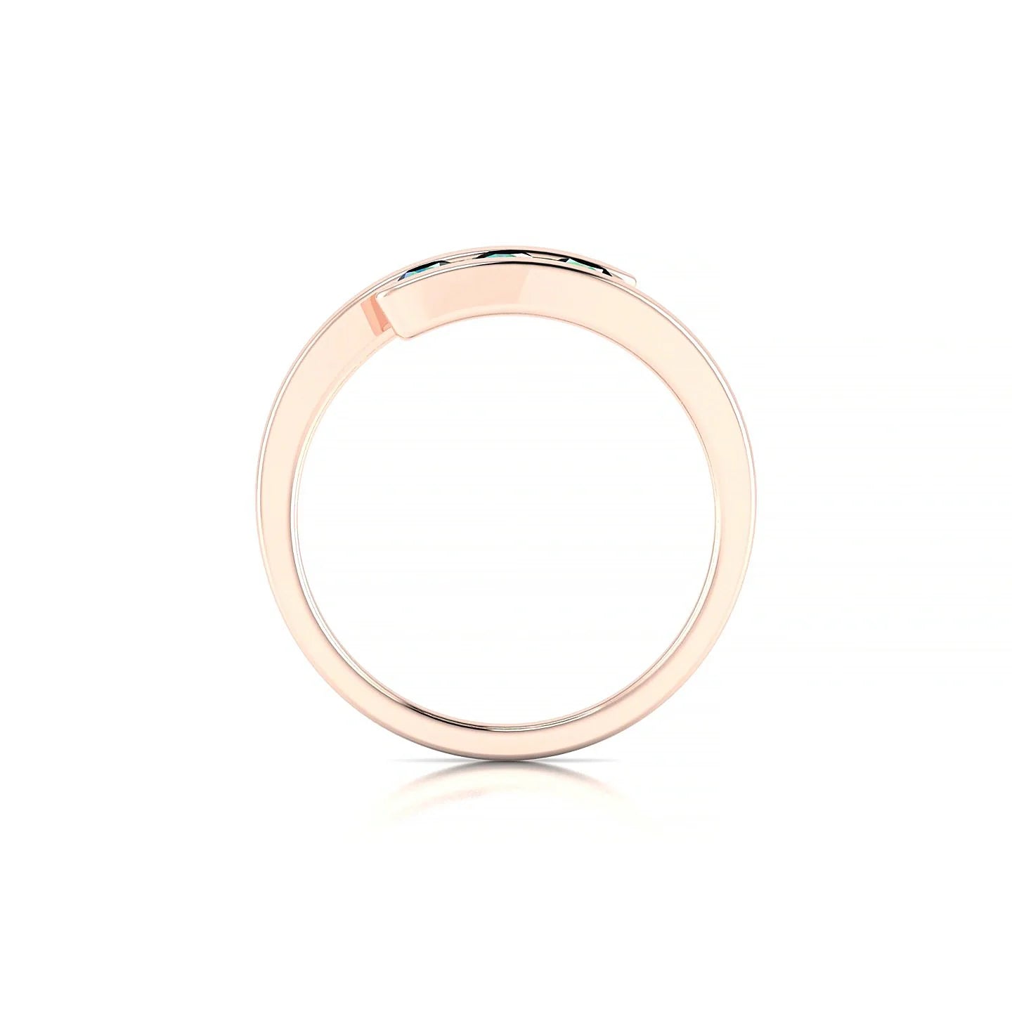Flow | 18k Rose Gold 3 mm Round Emerald Ring