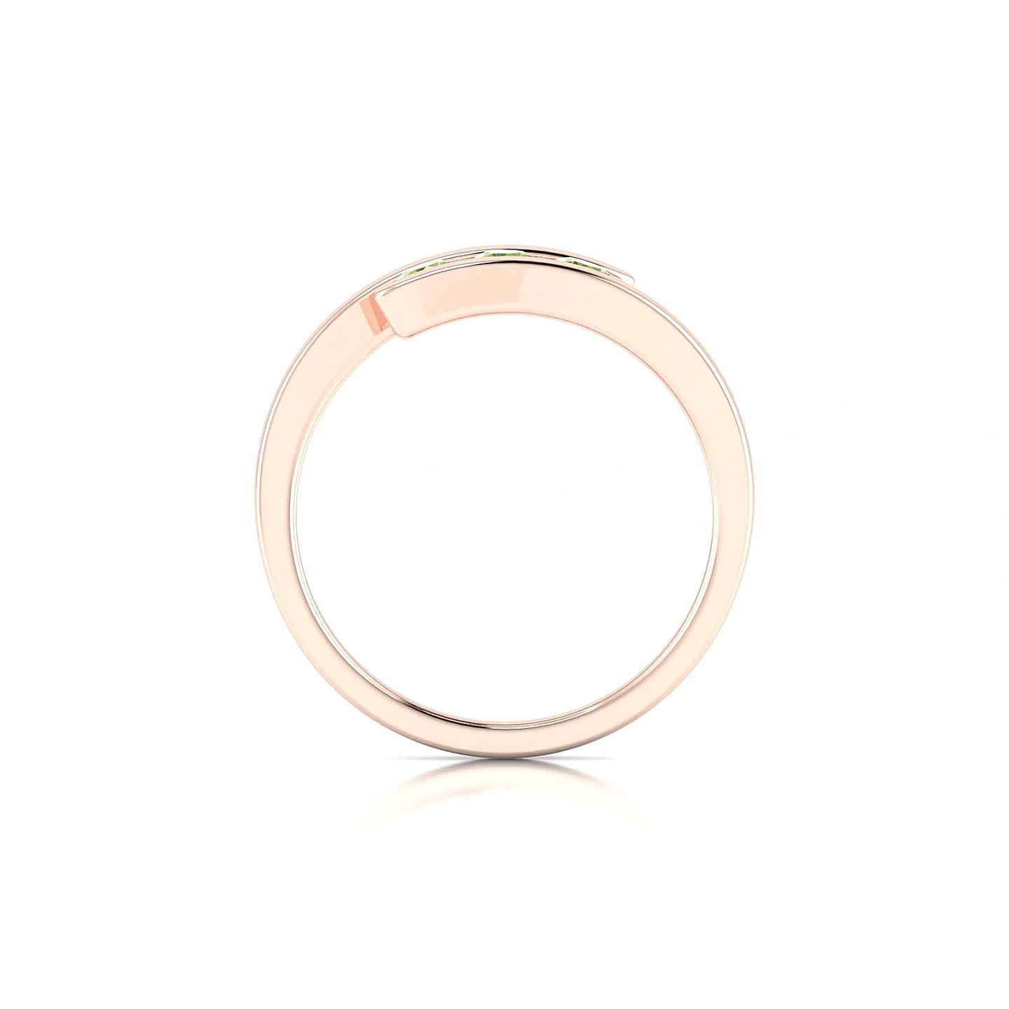 Flow | 18k Rose Gold 3 mm Round Peridot Ring