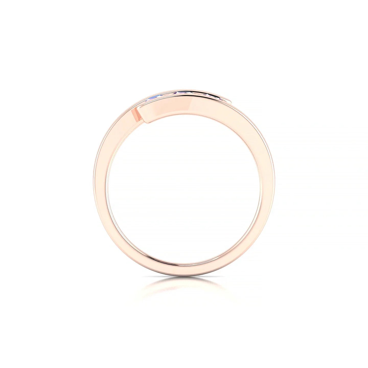 Flow | 18k Rose Gold 3 mm Round Pink Sapphire Ring