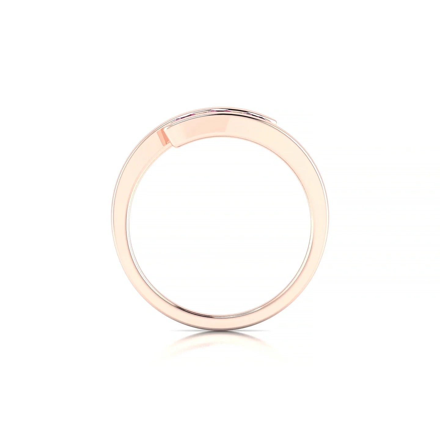 Flow | 18k Rose Gold 3 mm Round Rhodolite Ring