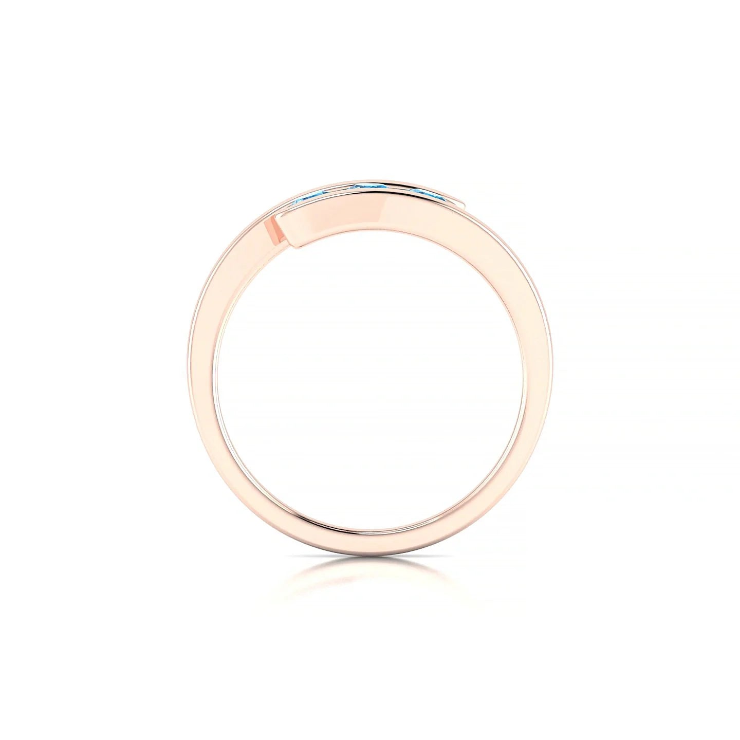 Flow | 18k Rose Gold 3 mm Round Topaz Ring