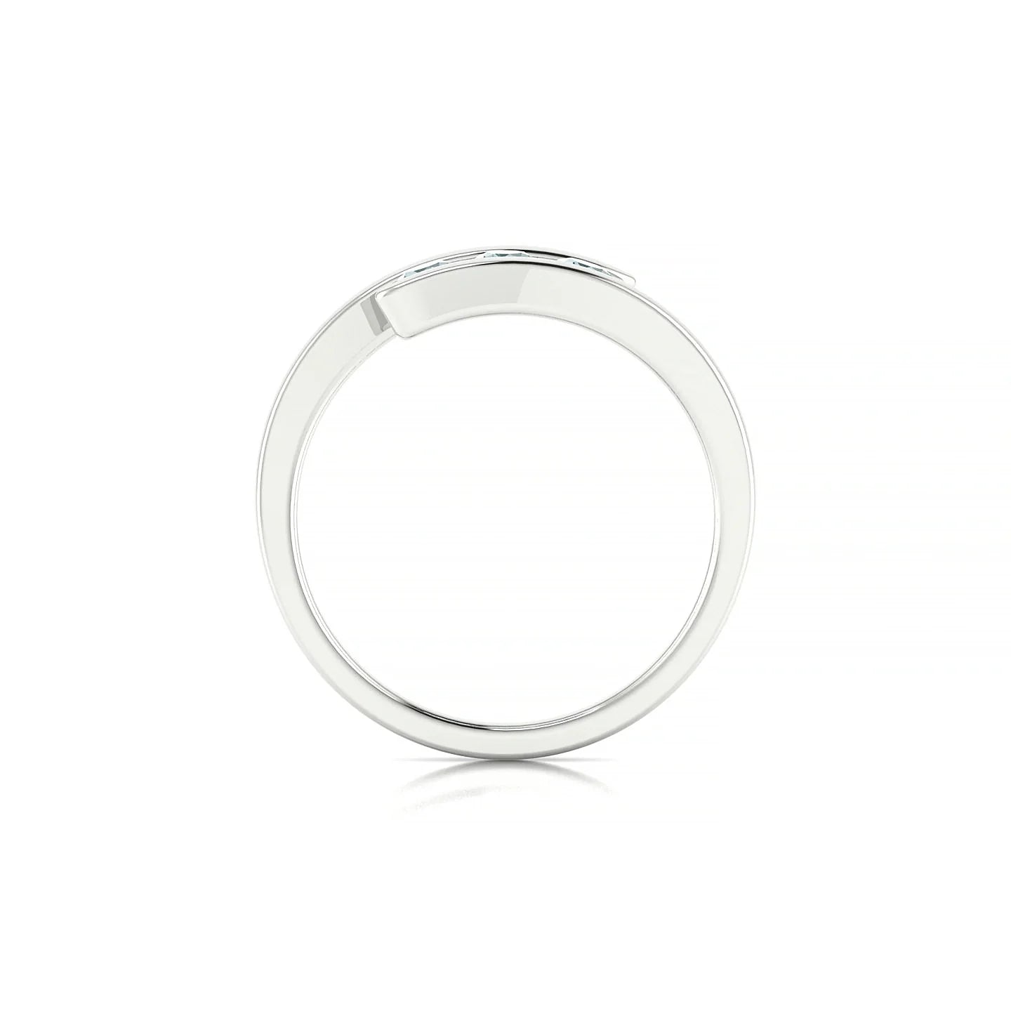 Flow | 18k White Gold 3 mm Round Aquamarine Ring