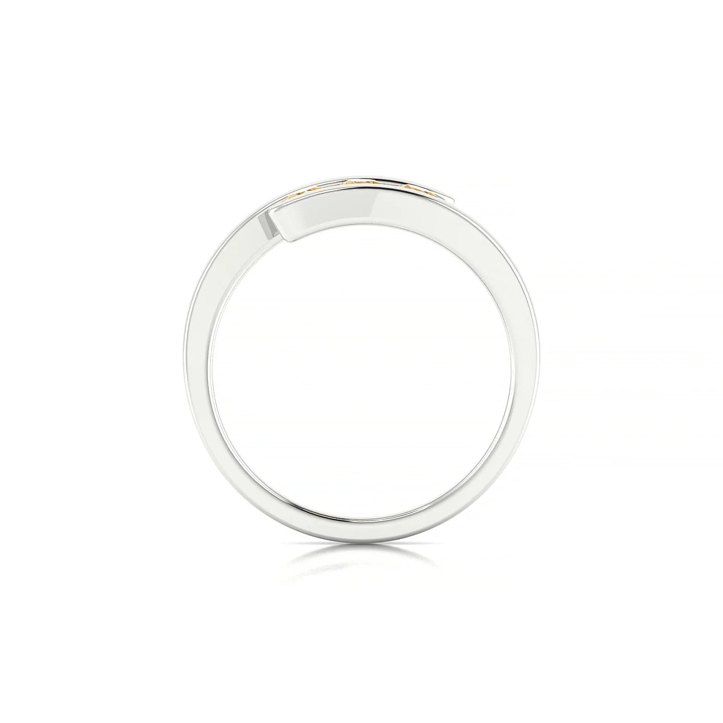 Flow | 18k White Gold 3 mm Round Citrine Ring