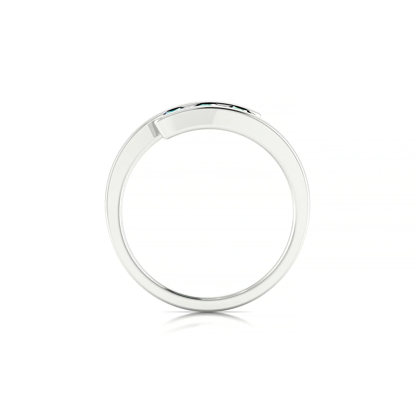 Flow | 18k White Gold 3 mm Round Emerald Ring