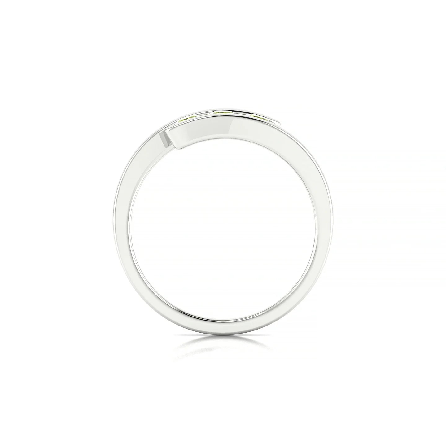 Flow | 18k White Gold 3 mm Round Peridot Ring