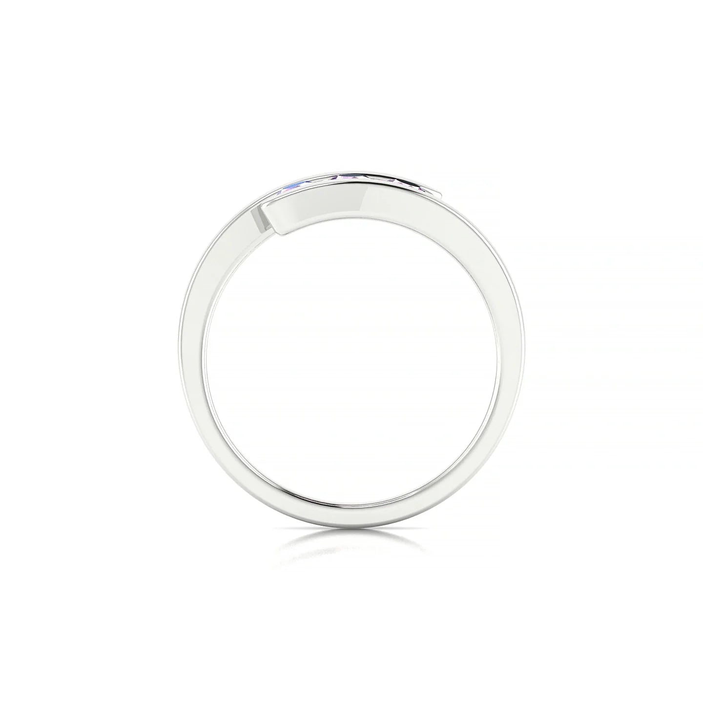 Flow | 18k White Gold 3 mm Round Pink Sapphire Ring