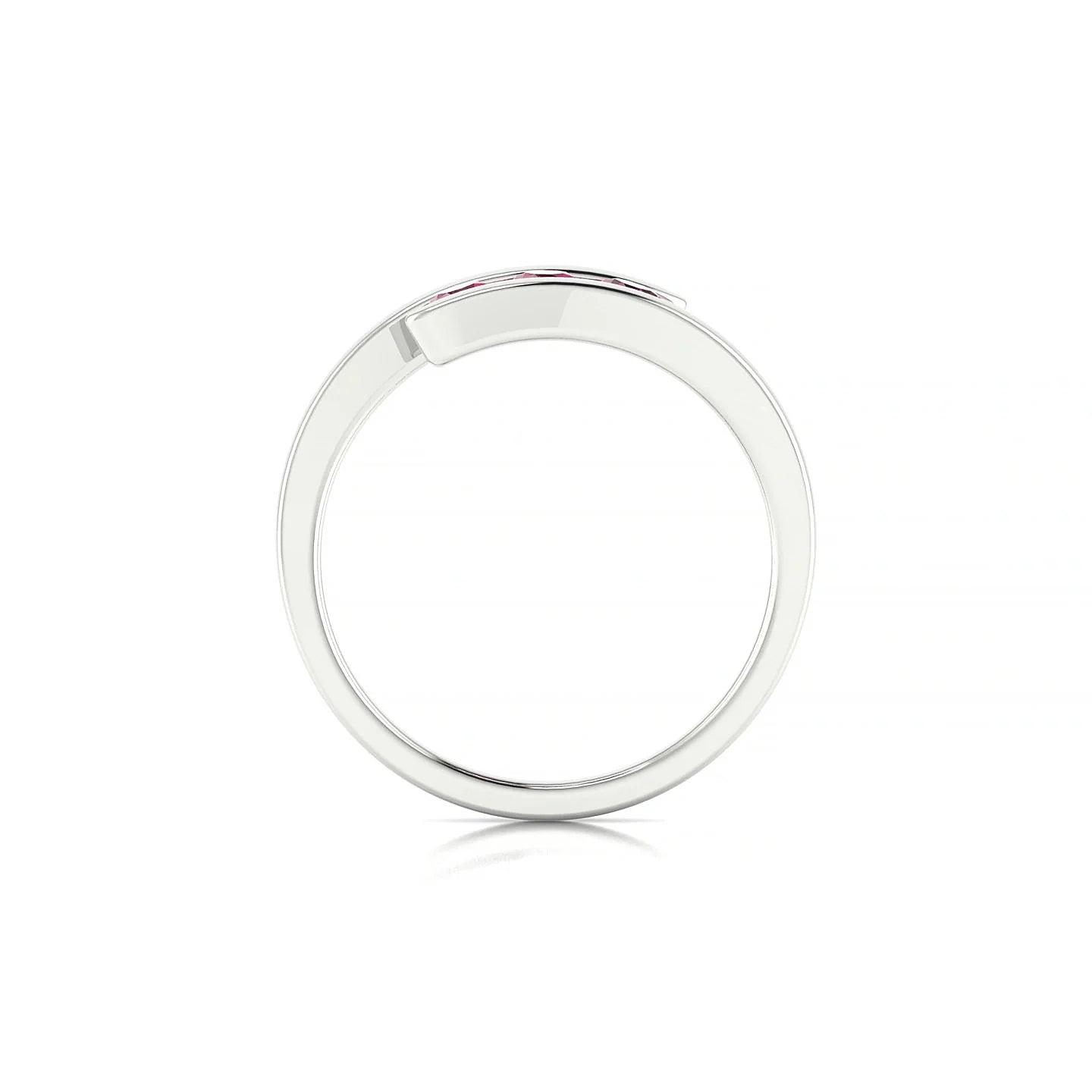 Flow | 18k White Gold 3 mm Round Rhodolite Ring