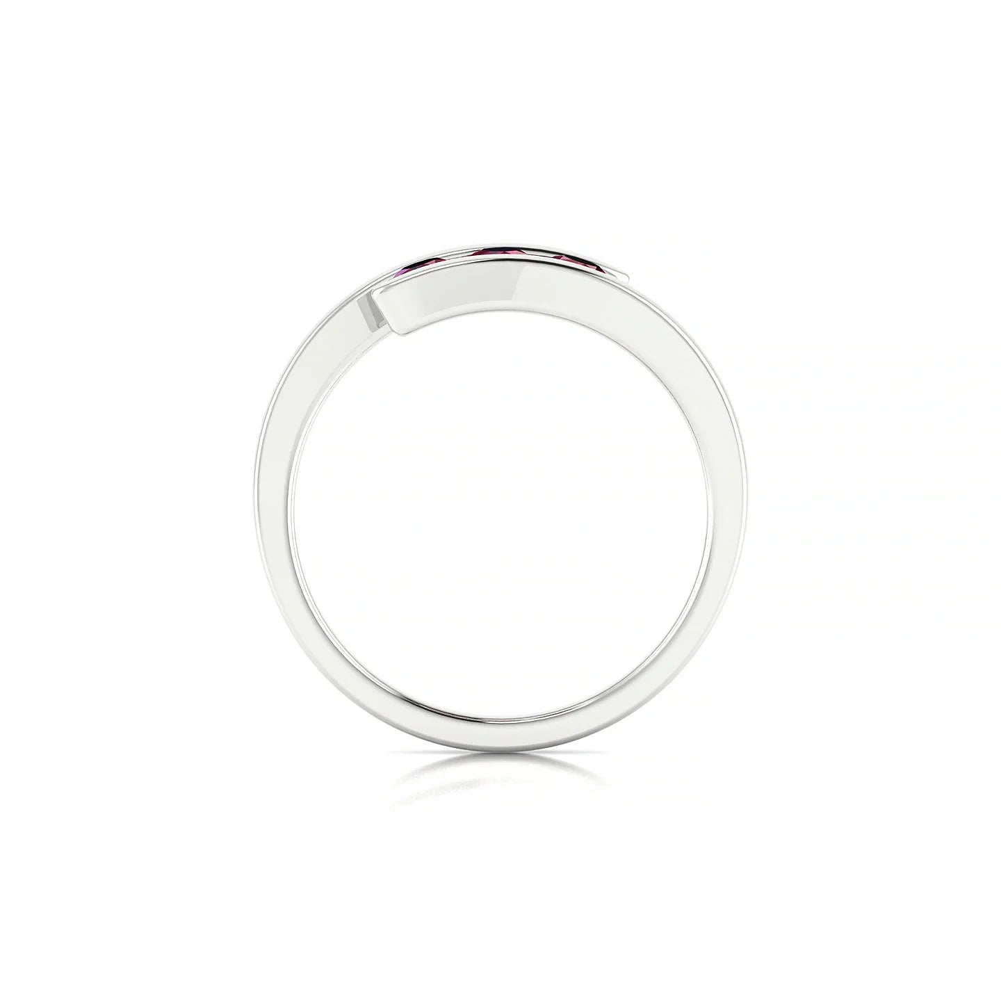 Flow | 18k White Gold 3 mm Round Ruby Ring
