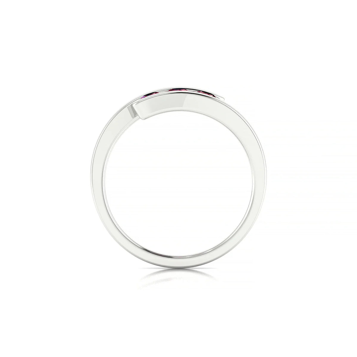 Flow | 18k White Gold 3 mm Round Ruby Ring
