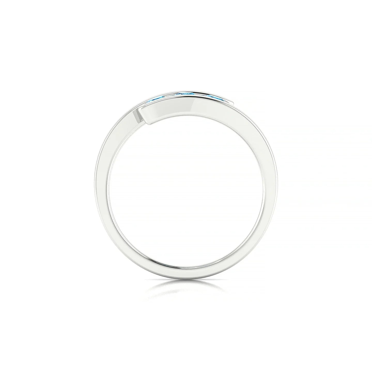 Flow | 18k White Gold 3 mm Round Topaz Ring