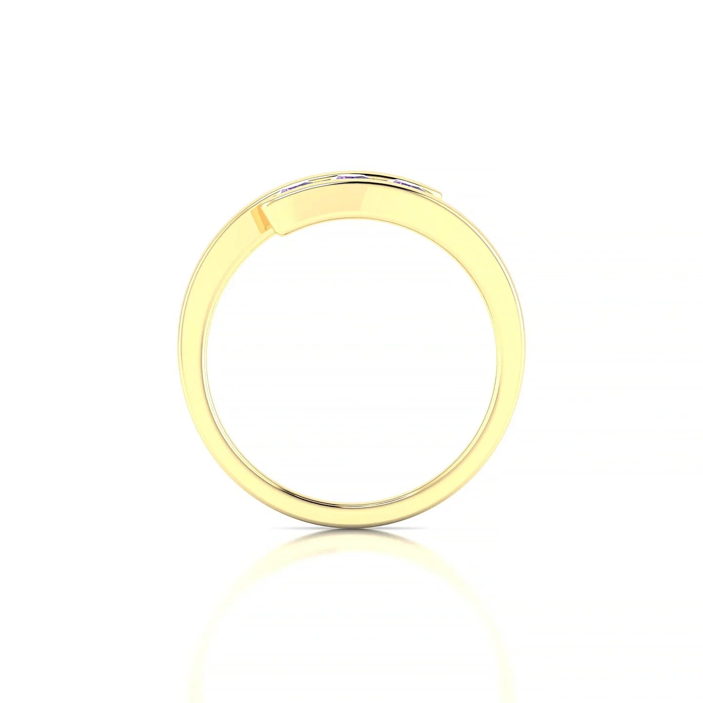 Flow | 18k Yellow Gold 3 mm Round Amethyst Ring