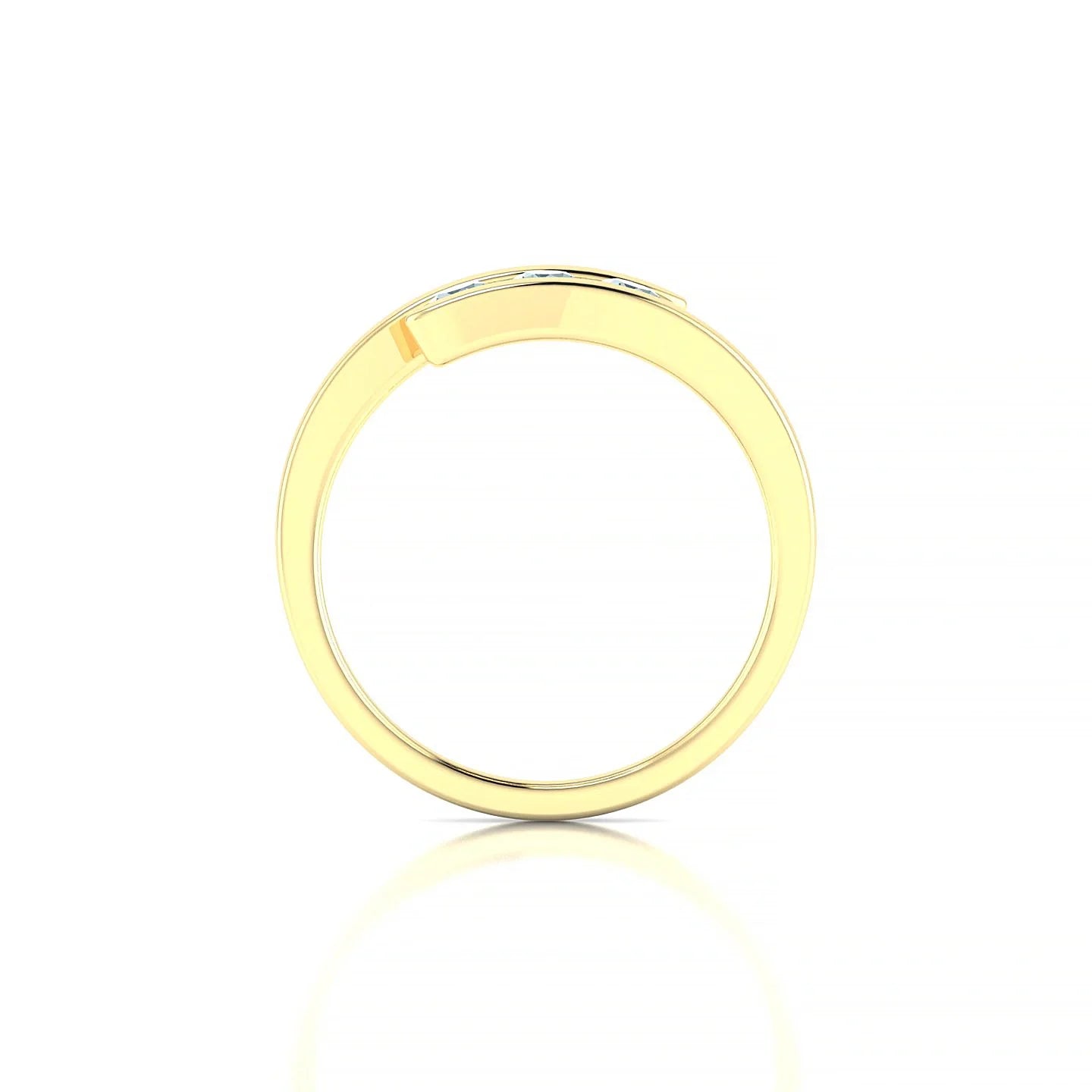 Flow | 18k Yellow Gold 3 mm Round Aquamarine Ring
