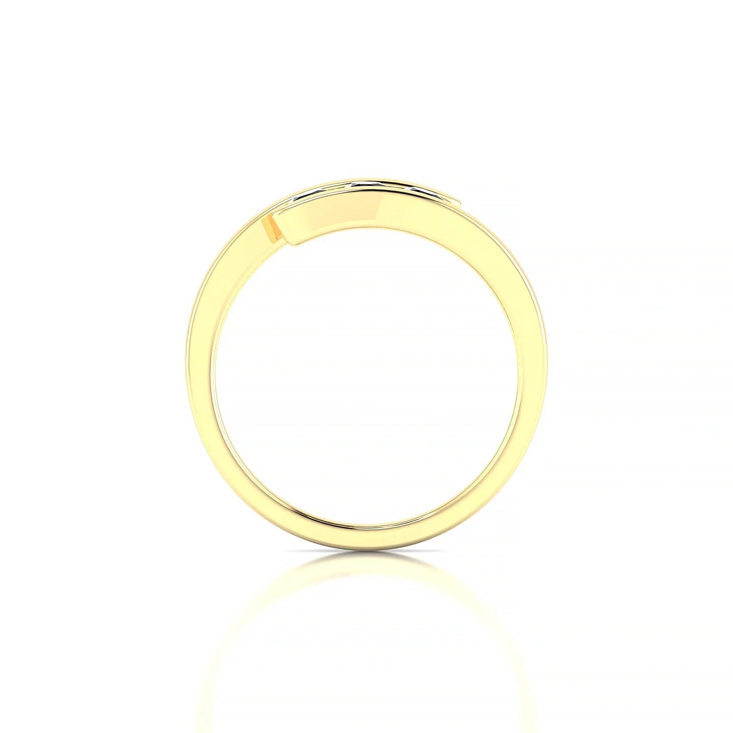 Flow | 18k Yellow Gold 3 mm Round Black Diamond Ring