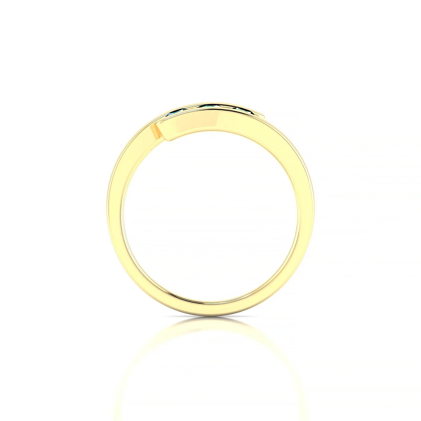 Flow | 18k Yellow Gold 3 mm Round Emerald Ring