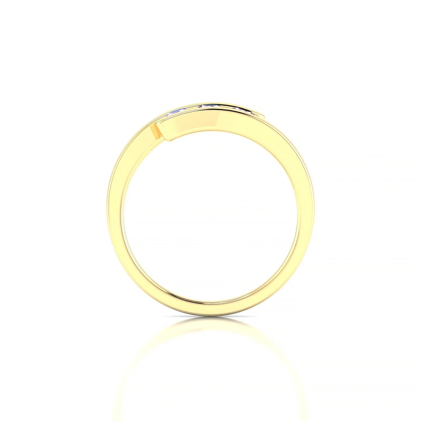 Flow | 18k Yellow Gold 3 mm Round Pink Sapphire Ring