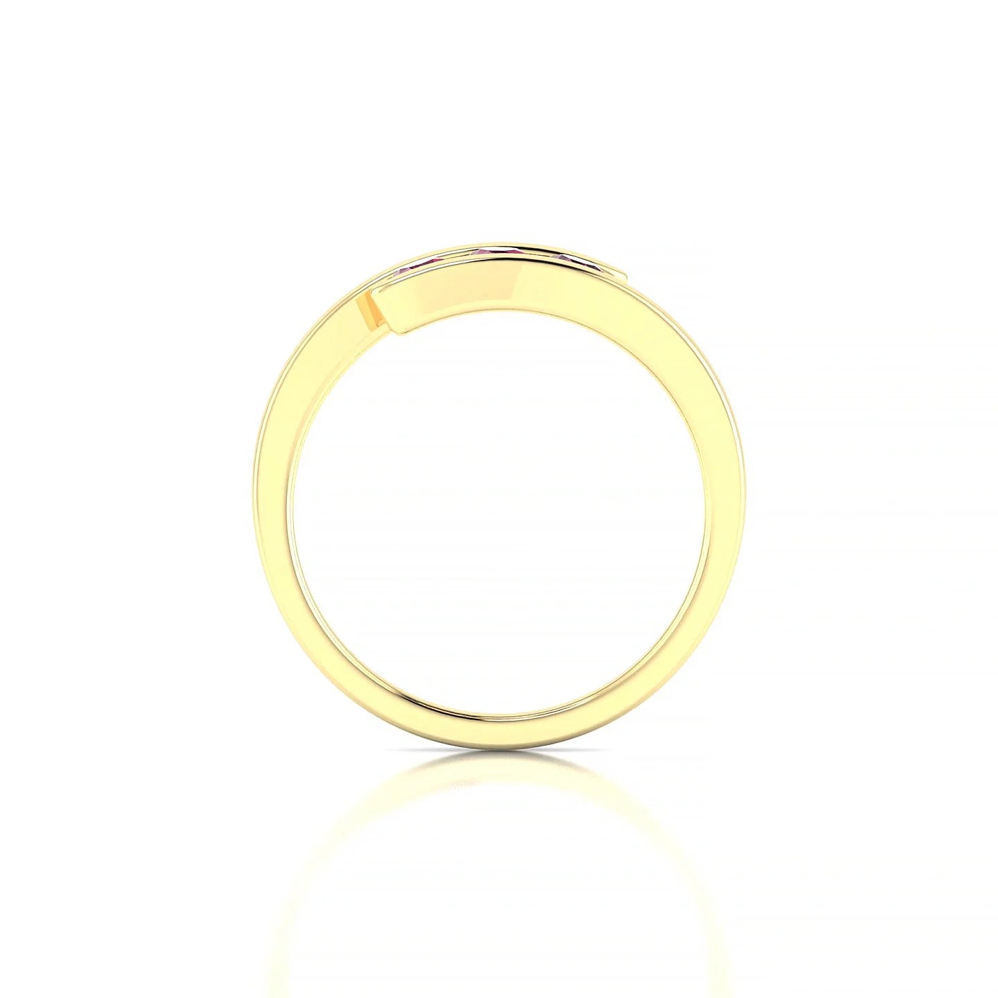 Flow | 18k Yellow Gold 3 mm Round Rhodolite Ring