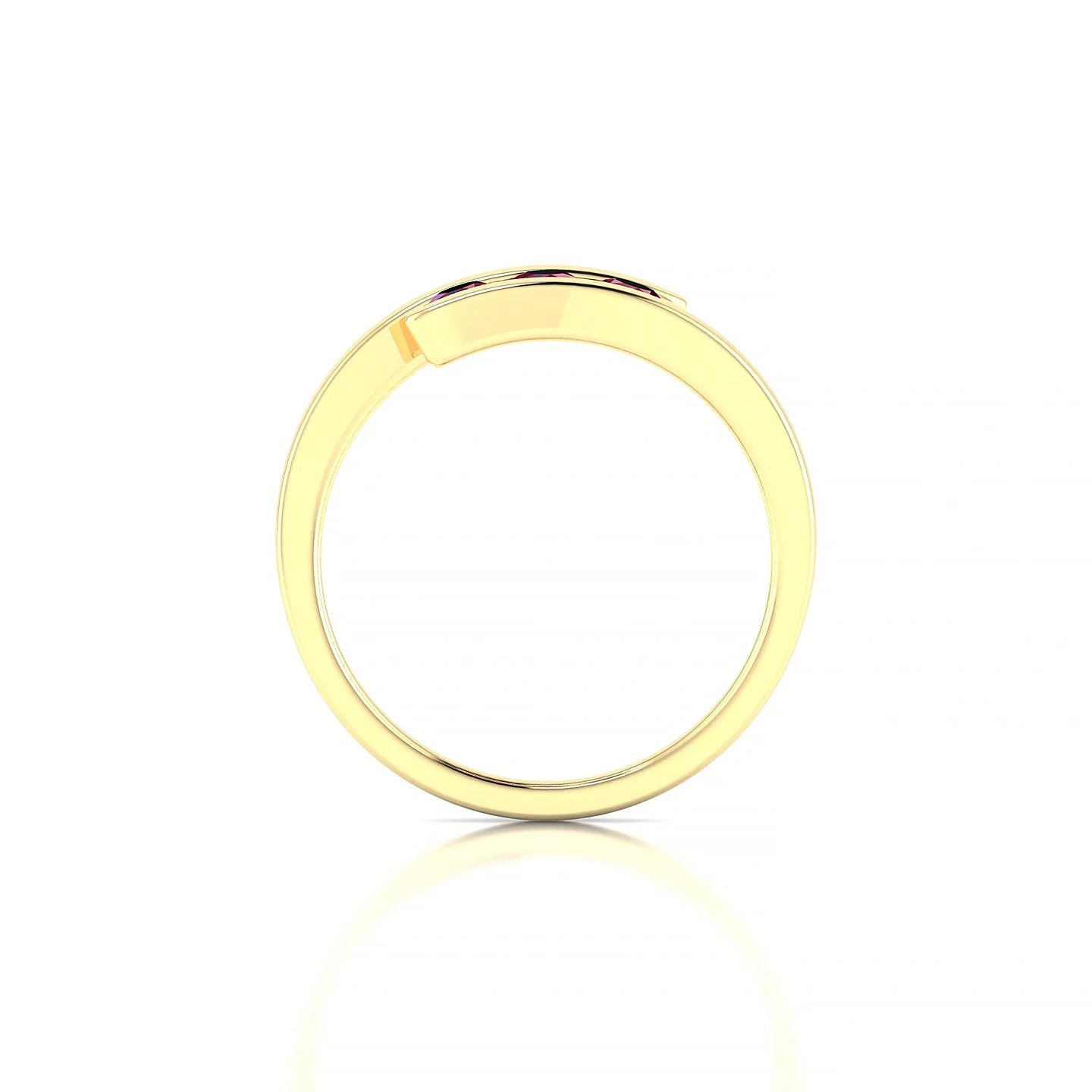 Flow | 18k Yellow Gold 3 mm Round Ruby Ring
