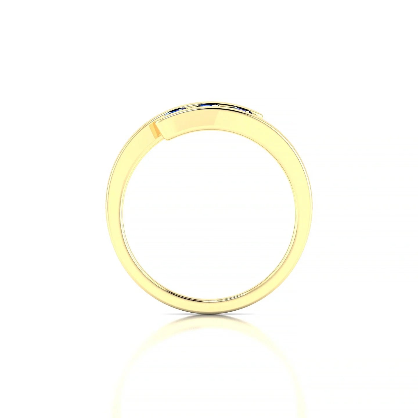 Flow | 18k Yellow Gold 3 mm Round Sapphire Ring