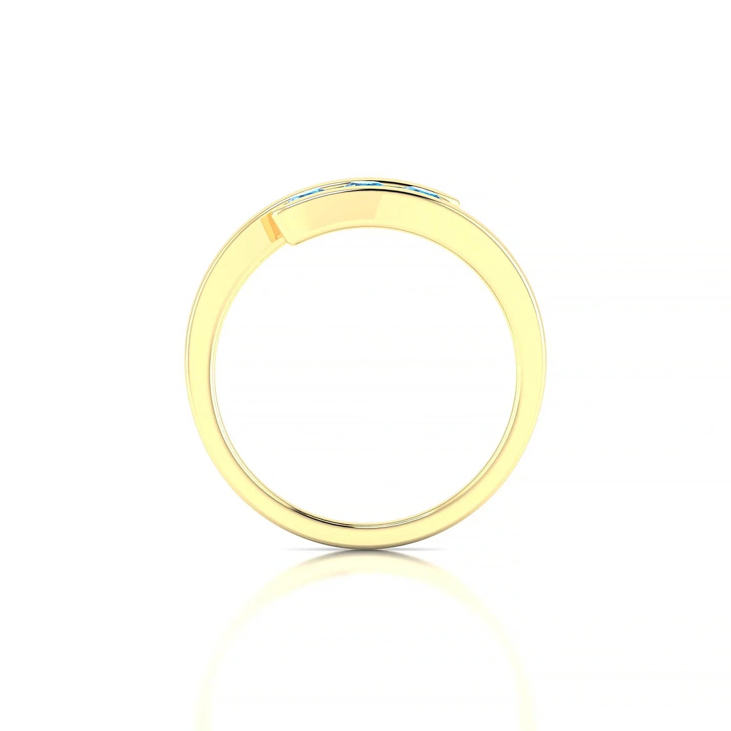 Flow | 18k Yellow Gold 3 mm Round Topaz Ring
