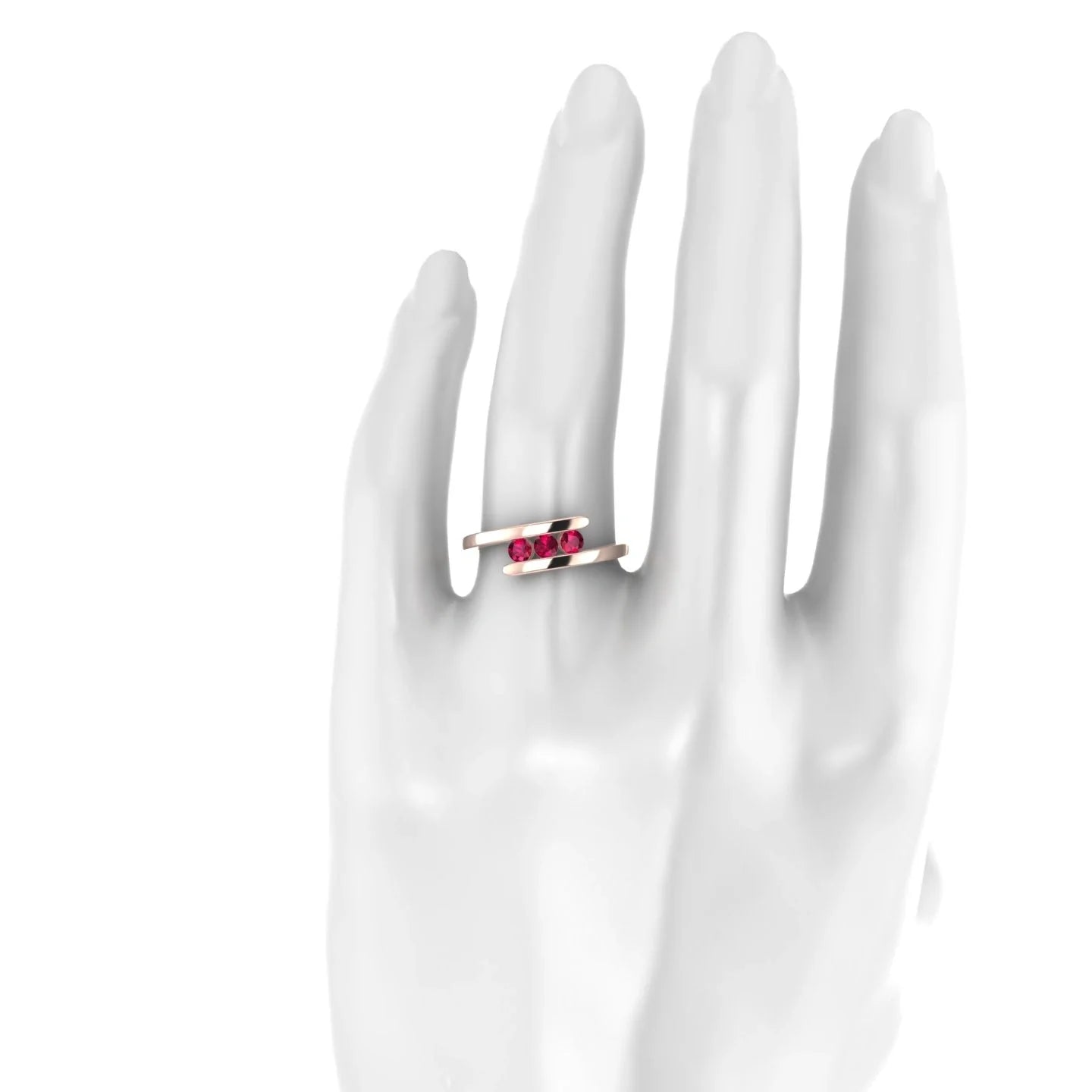 Flow | 18k Rose Gold 3 mm Round Ruby Ring