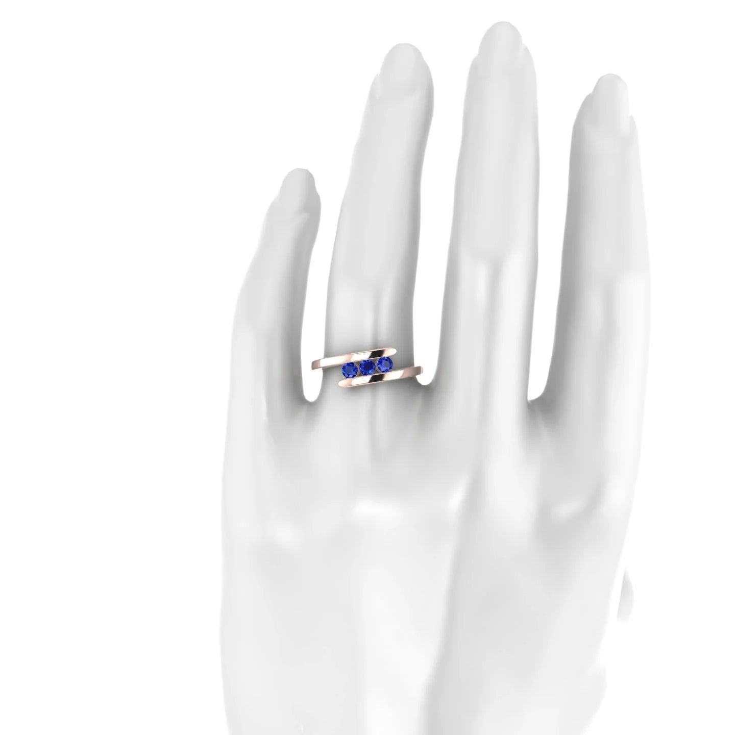 Flow | 18k Rose Gold 3 mm Round Sapphire Ring