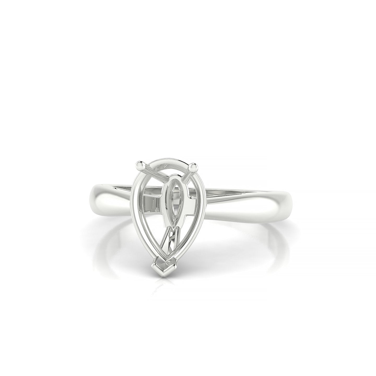 Forever Pear 2-2.99 ct | 18k White Gold Solitaire Ring