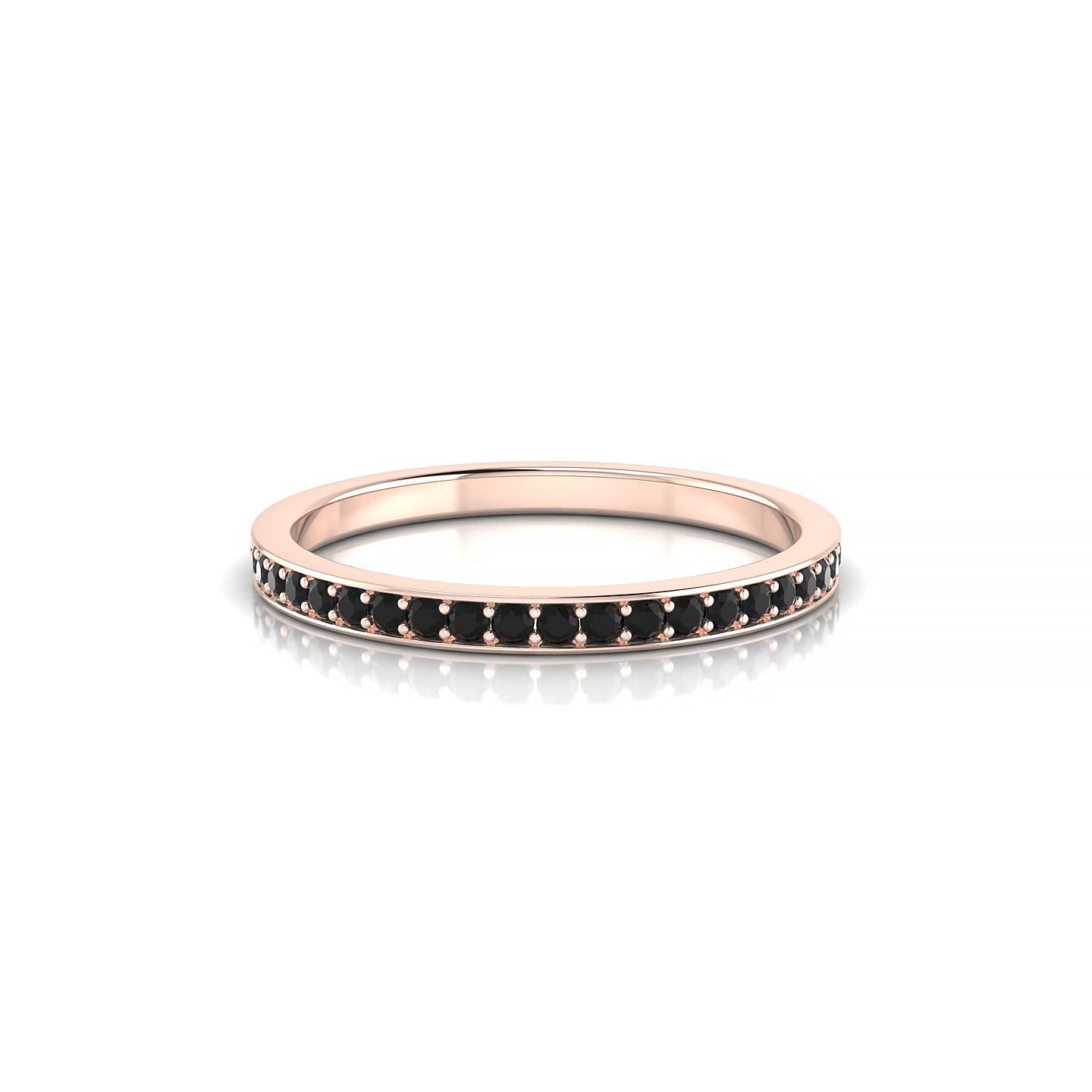 Fusion | 18k Rose Gold 1.3 mm Round Black Diamond Ring