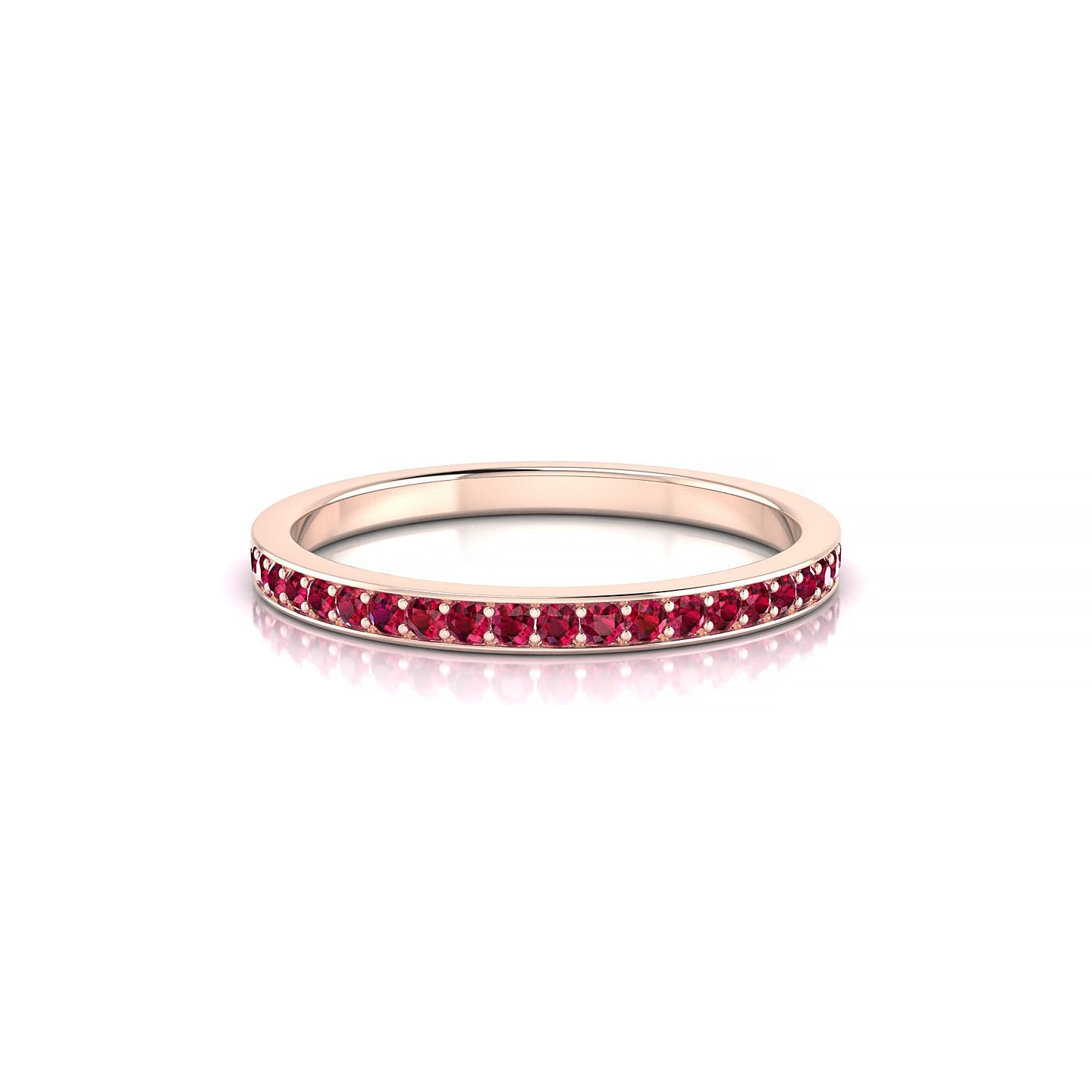 Fusion | 18k Rose Gold 1.3 mm Round Ruby Ring