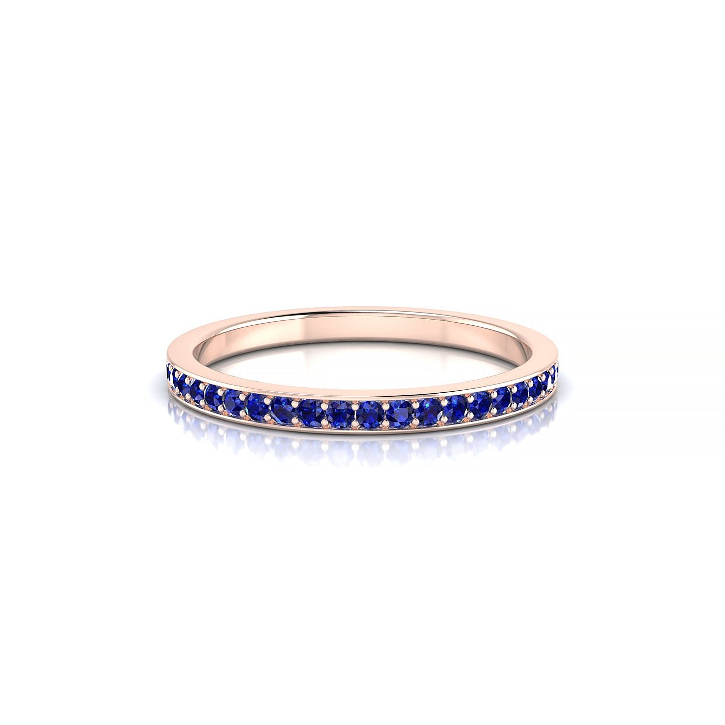 Fusion | 18k Rose Gold 1.3 mm Round Sapphire Ring