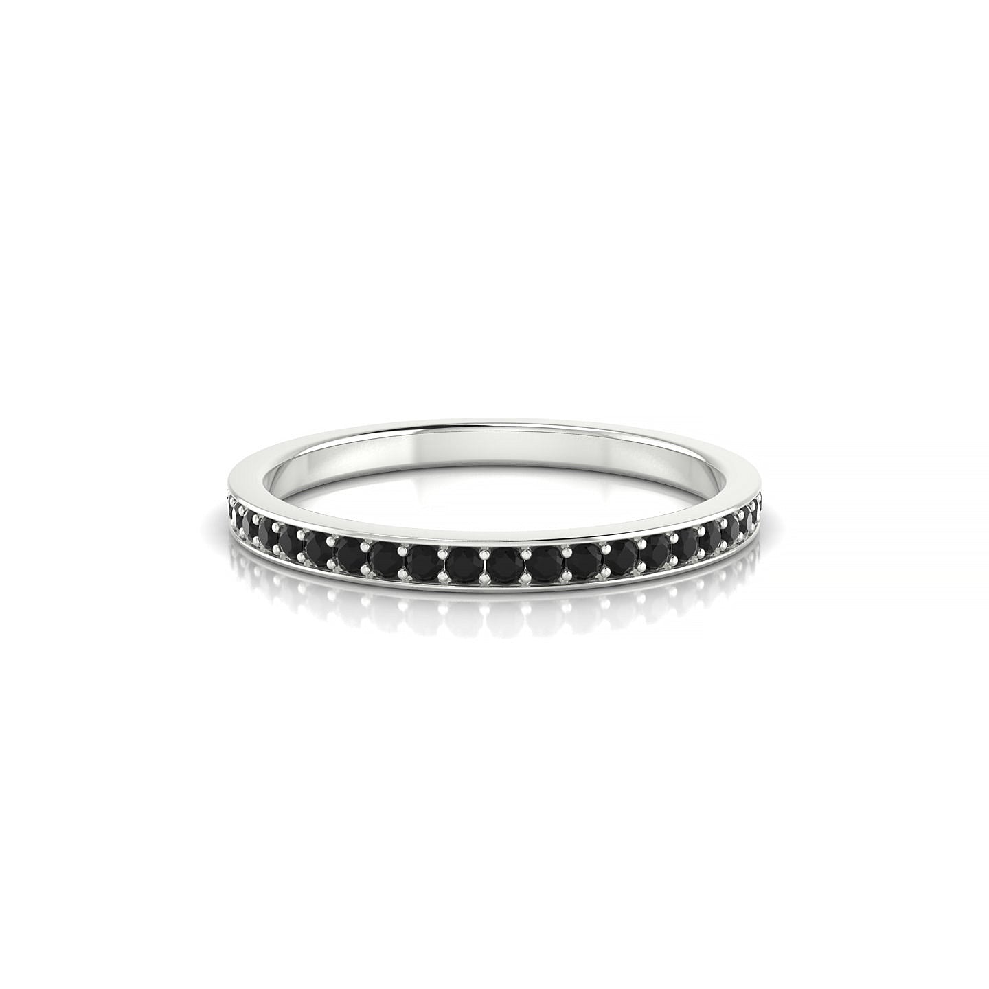 Fusion | 18k White Gold 1.3 mm Round Black Diamond Ring
