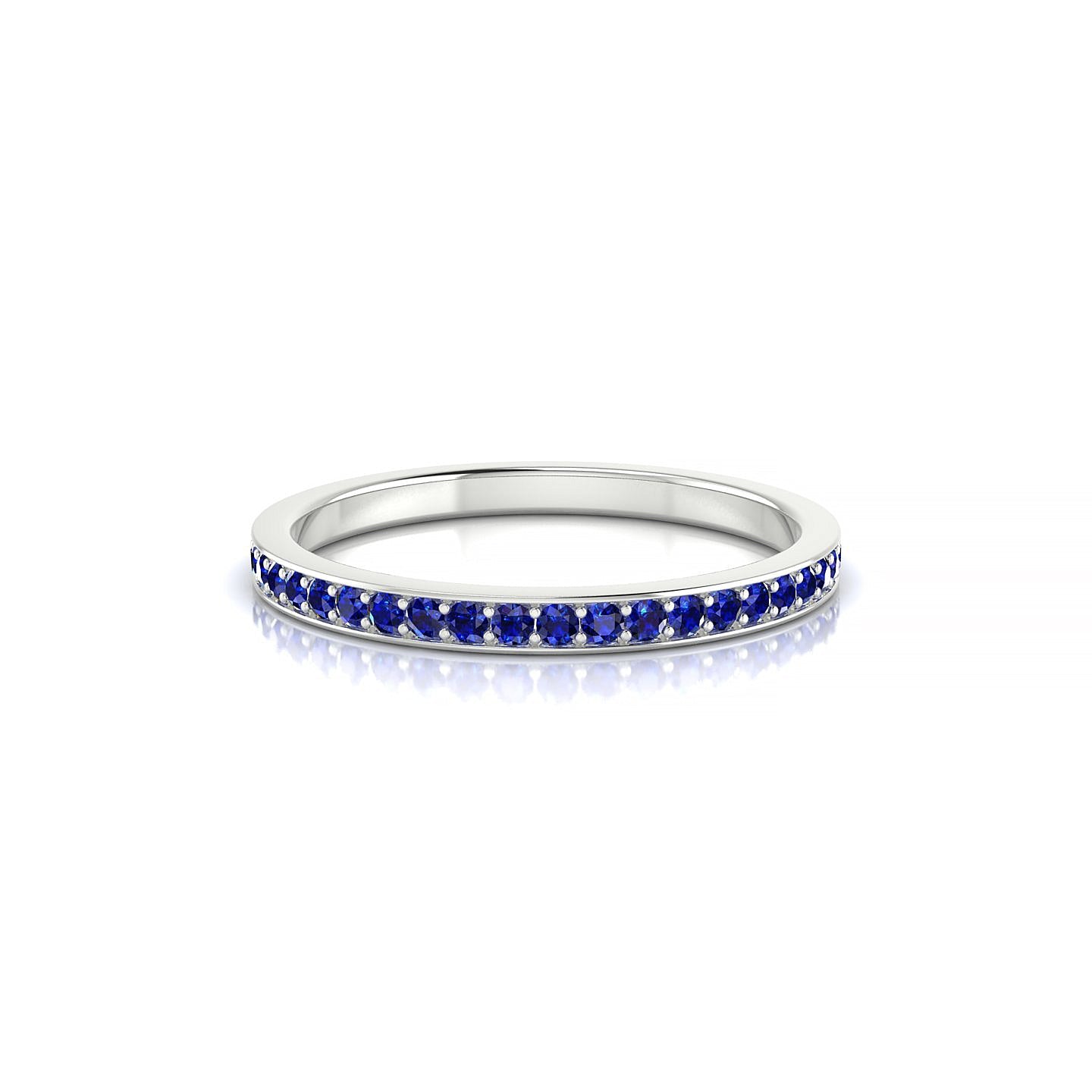 Fusion | 18k White Gold 1.3 mm Round Sapphire Ring