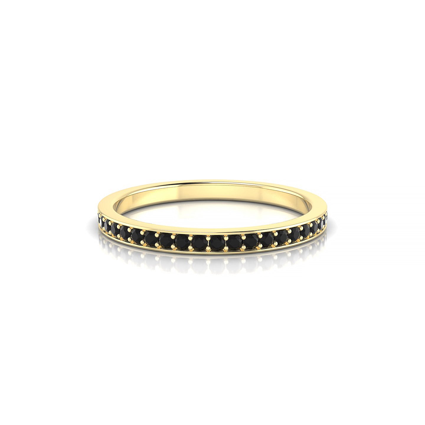 Fusion | 18k Yellow Gold 1.3 mm Round Black Diamond Ring