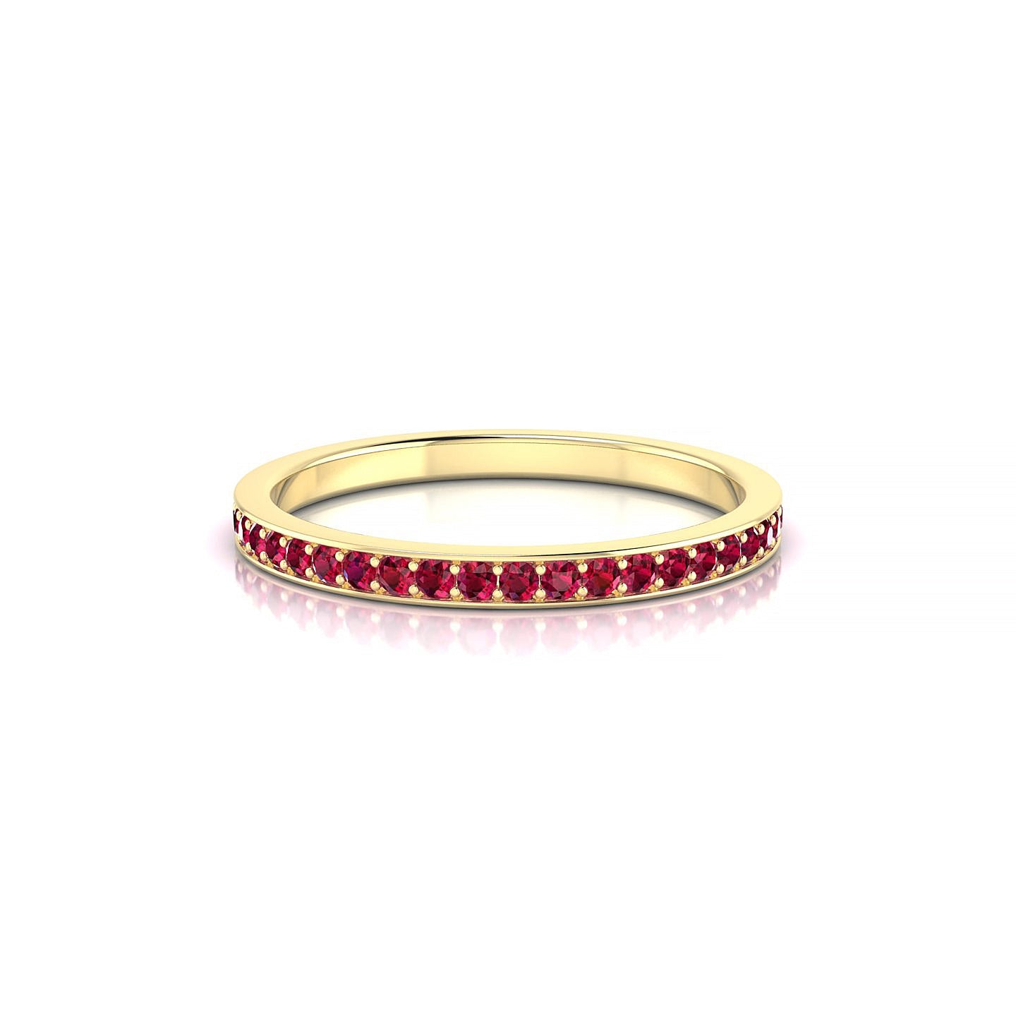 Fusion | 18k Yellow Gold 1.3 mm Round Ruby Ring