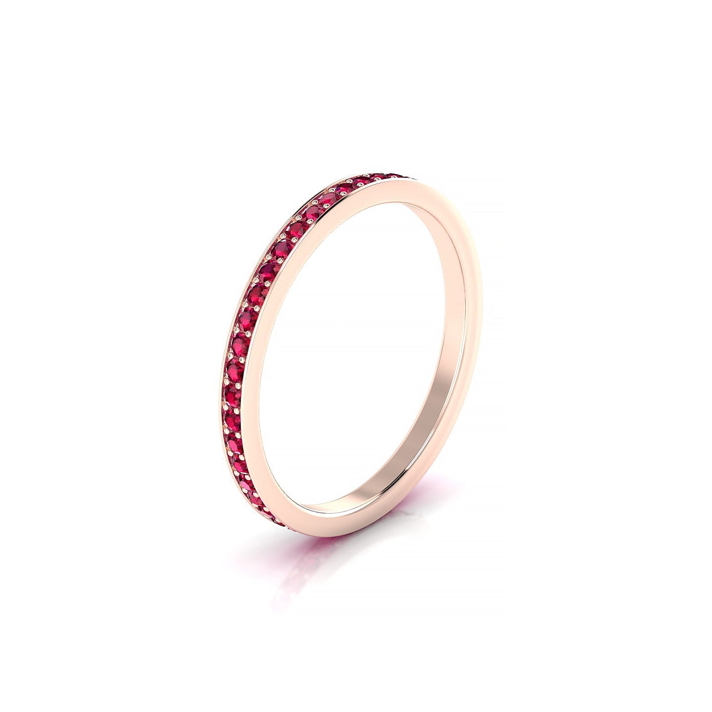 Fusion | 18k Rose Gold 1.3 mm Round Ruby Ring