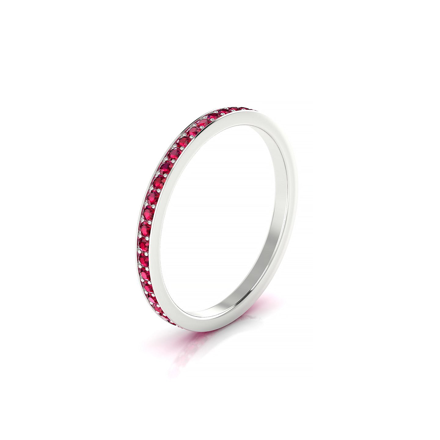 Fusion | 18k White Gold 1.3 mm Round Ruby Ring
