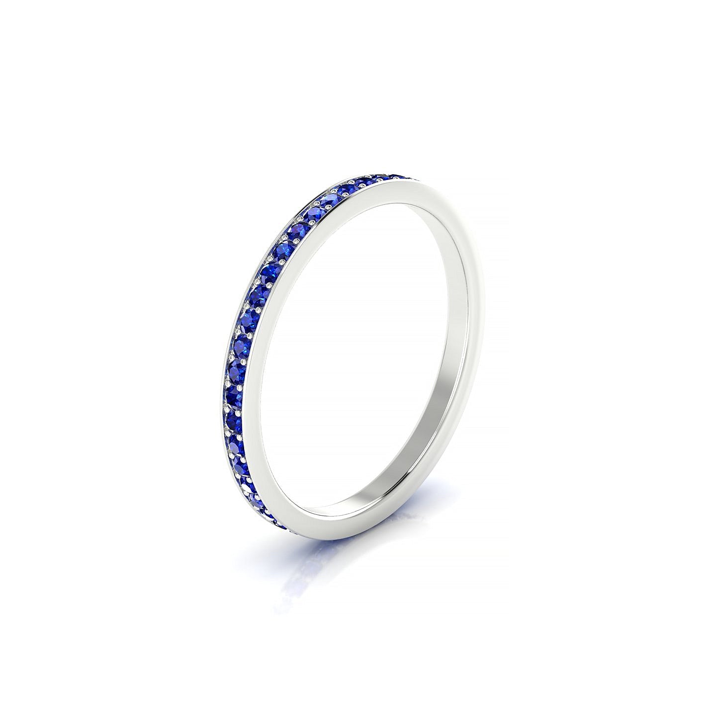 Fusion | 18k White Gold 1.3 mm Round Sapphire Ring