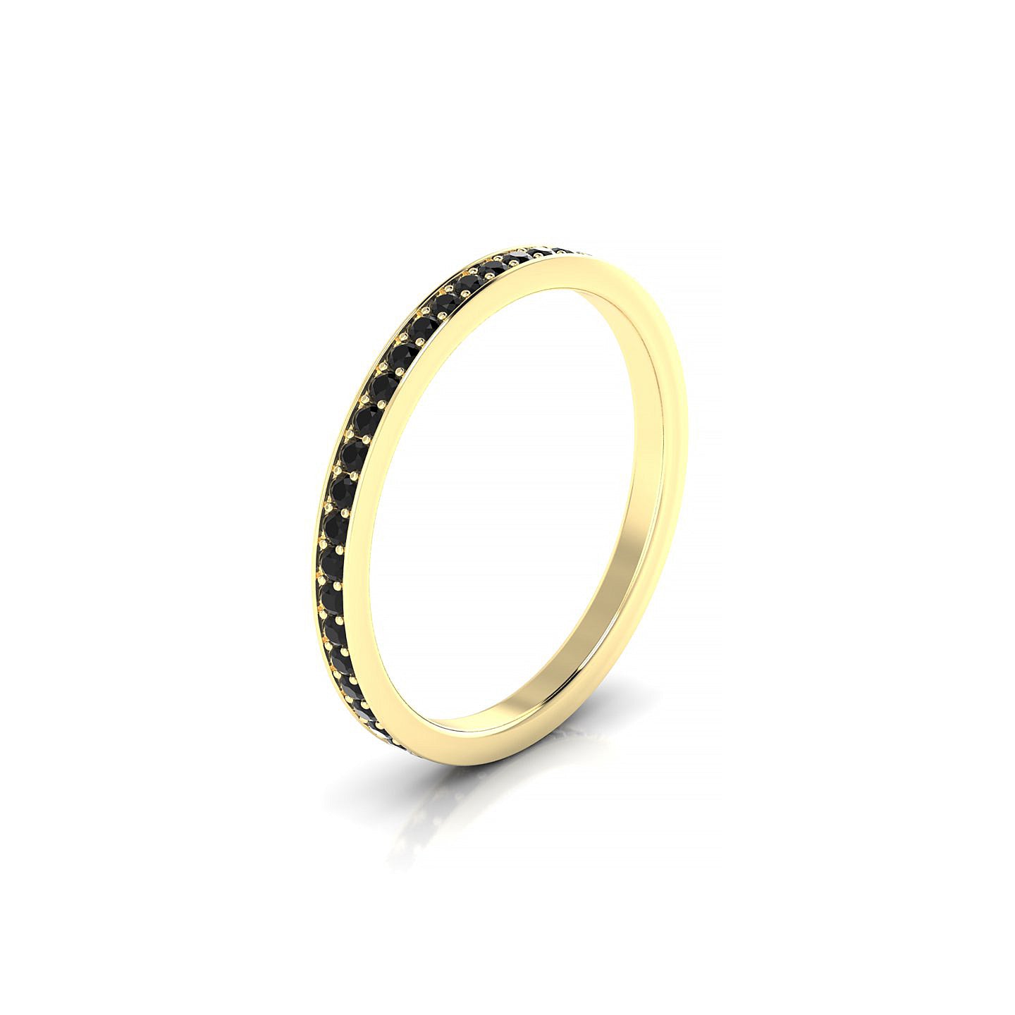 Fusion | 18k Yellow Gold 1.3 mm Round Black Diamond Ring