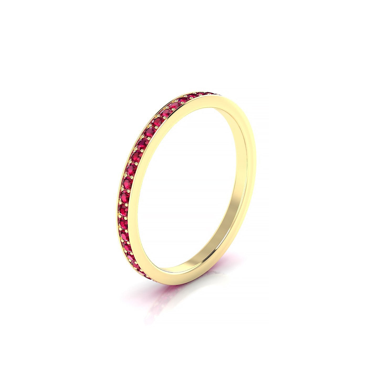 Fusion | 18k Yellow Gold 1.3 mm Round Ruby Ring