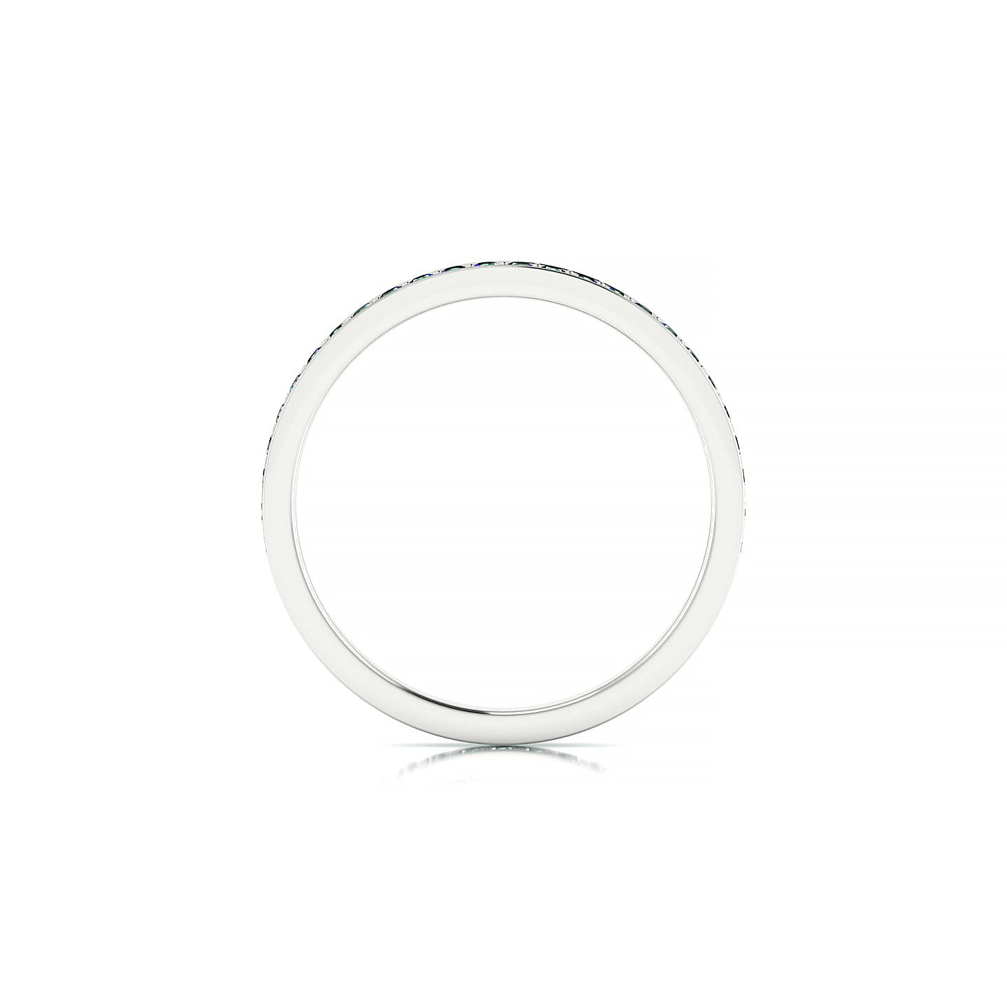 Fusion | 18k White Gold 1.3 mm Round Emerald Ring