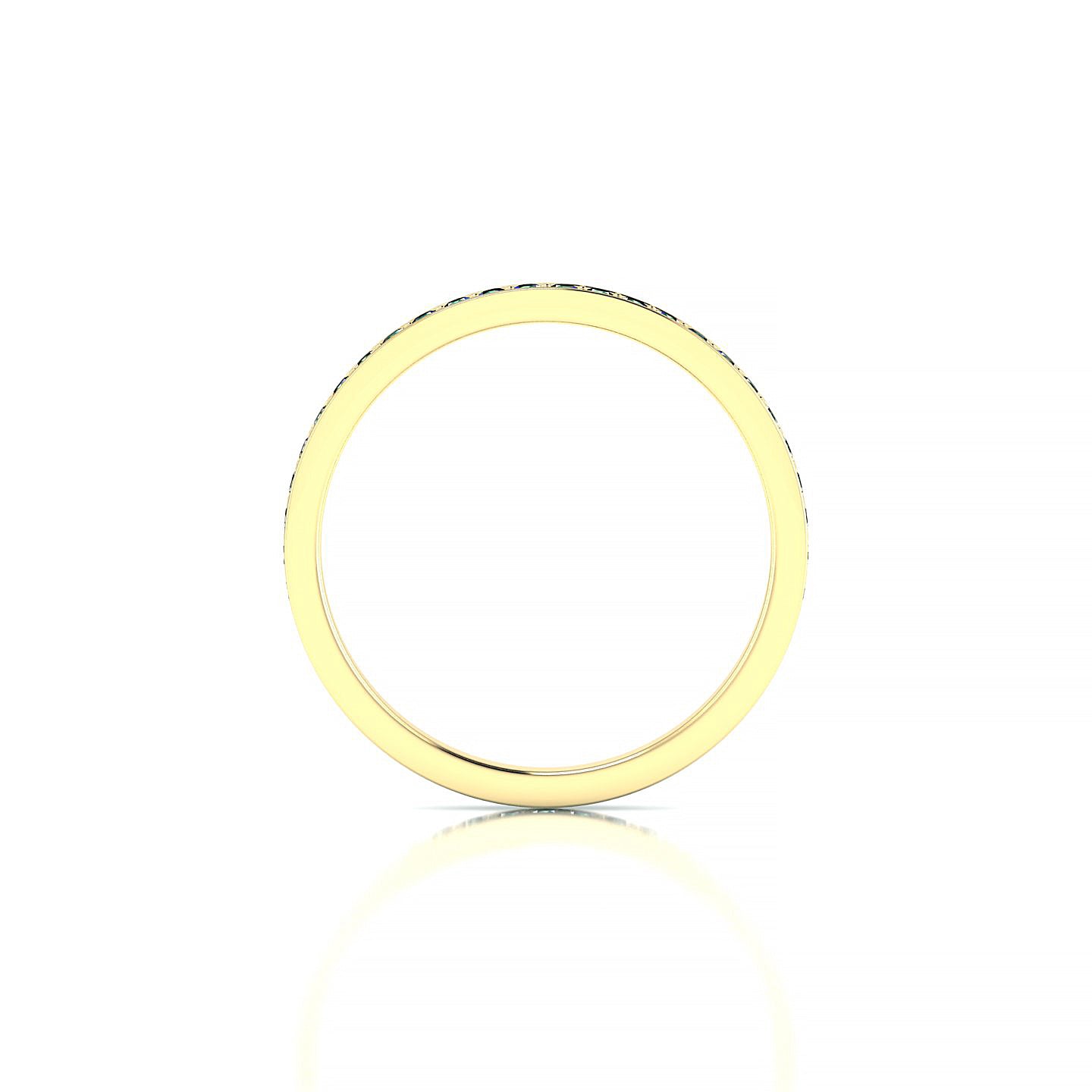Fusion | 18k Yellow Gold 1.3 mm Round Emerald Ring